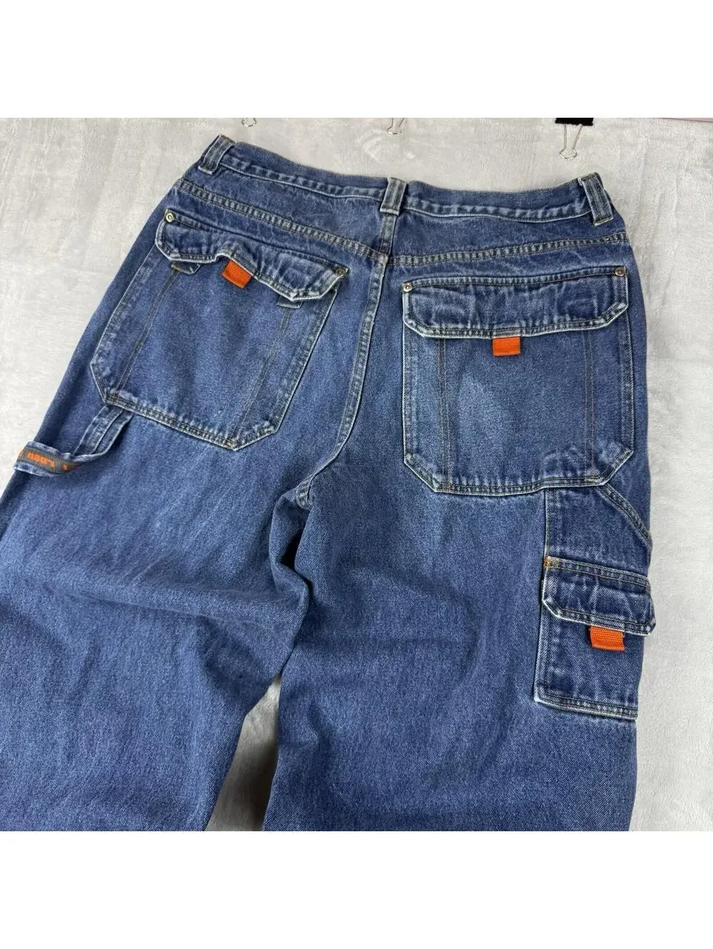 Vintage LOBU Jeans Men 36x28 Blue Carpanter Baggy Workwear Distressed Grunge Y2K